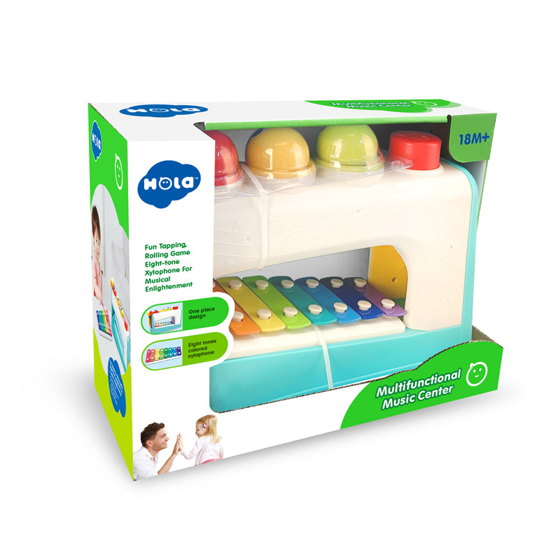 Jouet éducatif Montessori 4-en-1 – Centre musical multifonctions Hola