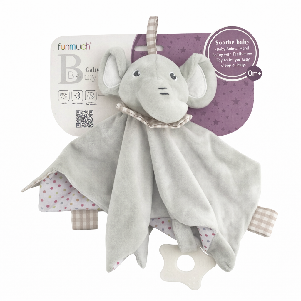 Doudou éléphant gris