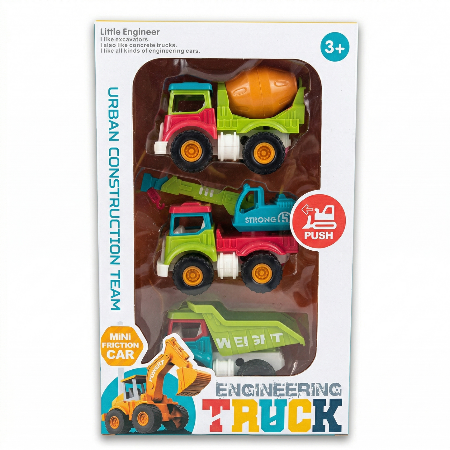 Set de 3 camions de chantier