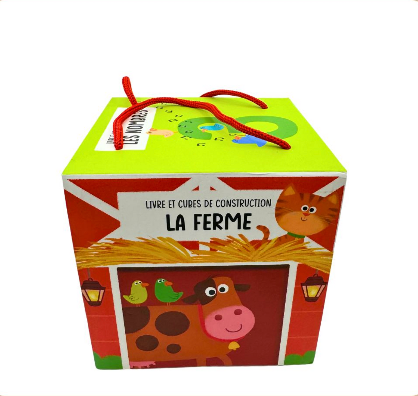 Livre et cubes de construction - La ferme